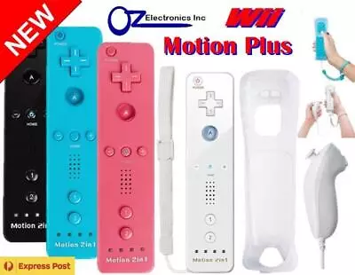 Wii Controller Wireless Wiimote Nunchuck Motion Plus Pink Blue White Black New • $13.75