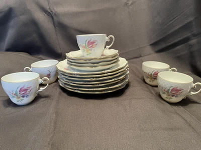 $50 • Buy 15 Pieces German Eschenbach La Reine Meiss Floral Pattern China