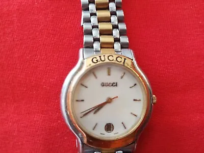 Vintage Gucci Lady's Watch Two Tone Stainless Steel Original Bracelet As Is • $99.99