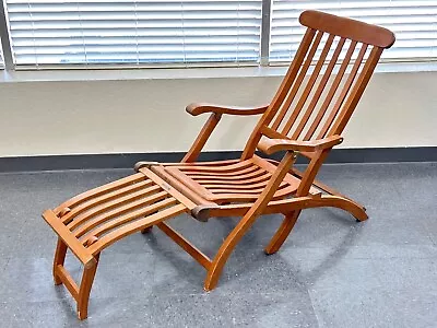 1930's Vintage S.S. New Amsterdam Ship Teak Wood Folding Deck Chair 1st Class • $1899.99