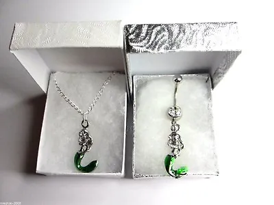 Disney The Little Mermaid Ariel Charm On Belly Navel Bar Or Necklace Gift Set • £18.95