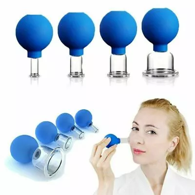 Set 2-12 Cups Facial Massage Cupping For Face Full Body Vacuum Glass Silicone US • $13.99