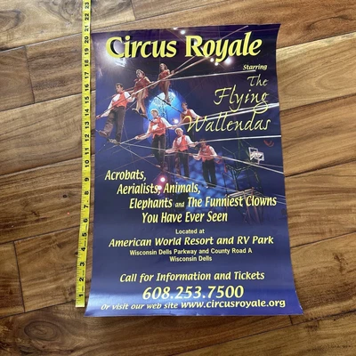 $34.99 • Buy VTG Circus Royale Flying Wallendas Poster American World Resort Wisconsin Dells