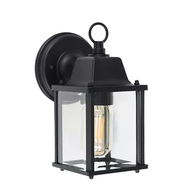 Outdoor Wall Light Fitting Glass Lantern Garden Outside Patio Security Lighting • £17.99