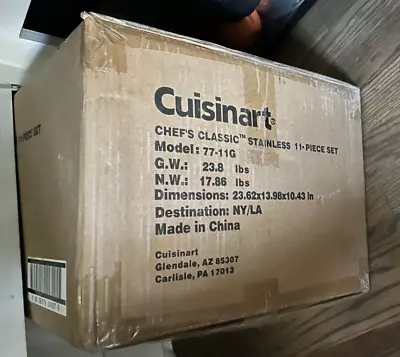 $61 • Buy 11 Piece Cuisinart 77-11G Chef's Classic Stainless Steel Cookware Set-NIB!!