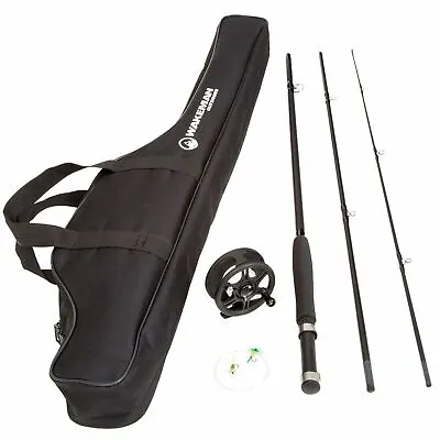 Wakeman 3 Piece 8 Feet Long Fly Rod And Reel With Carrying Case Fishing • $39.99