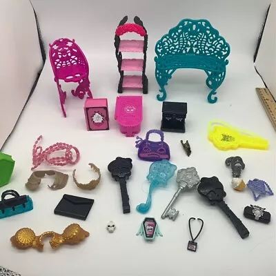 Monster High Lot Of Furniture Doll Accessories Horses Brushes • $39.99