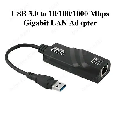 USB 3.0 To 10/100/1000 Mbps Gigabit RJ45 Ethernet LAN Network Adapter For PC Mac • $8.99