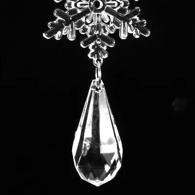 (Water Drop Pendant)10pcs Snowflake Crystal Chains DIY Glass Hanging Strand RE • £16.75