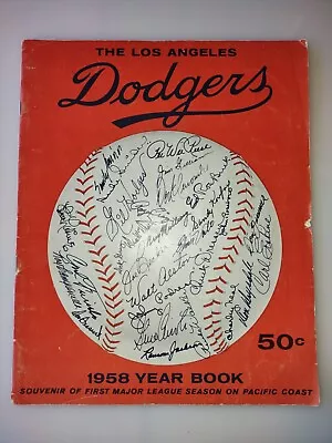 Los Angeles Dodgers 1958 Yearbook Baseball 1st Year Of Pacific Coast LA Baseball • $52