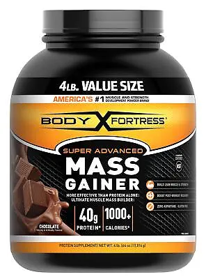 Body Fortress Super Advanced Mass Gainer Whey Protein Powder Chocolate 4 Lb HOT. • $47.99