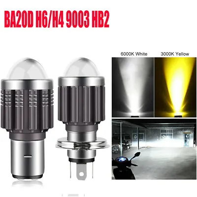 H4 H6 BA20D Moto Led Motorcycle Headlight Bulbs Dual Color Hi/Lo Beam Fog Lamp • $11.99