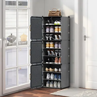 9 TIERS Shoe Rack Shoes Storage Cabinet Shelf Unit Door Hallway Stand Organise • £22.95