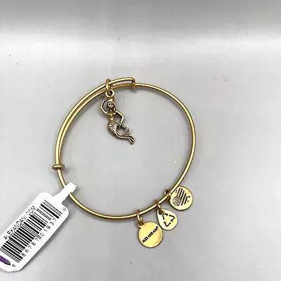 Alex And Ani Mermaid Gold Expandable Bangle Bracelet New Tags Gold Tone Slider • $10