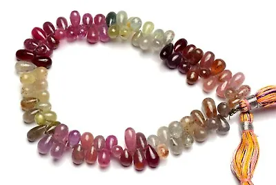 Natural Gem Multi Sapphire Smooth 7x5 To 8x6MM Size Teardrop Shape Beads 9  • $40.80