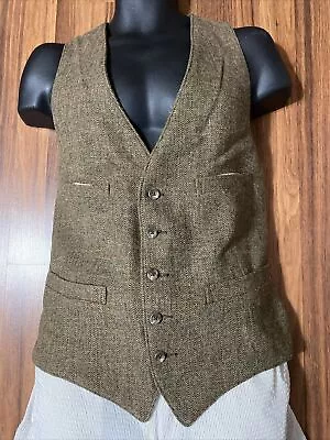 RRL Double RL Ralph Lauren Men's Tweed Vest Waistcoat Brown Herringbone XXL • $190