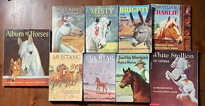 Vintage Lot 9 Marguerite Henry Horse Books Oversize Mustang San Domingo Justin • $80