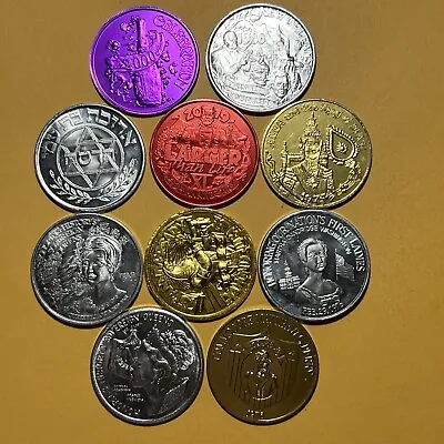Mardi Gras Doubloon Tokens - Group Of 10 Different In Various Colors And Dates • $6.78
