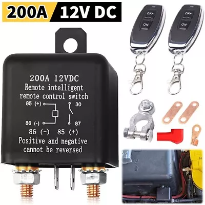 Wireless Dual Remote Car Battery Disconnect Relay Master Kill Cut-off Switch 12V • £13.75