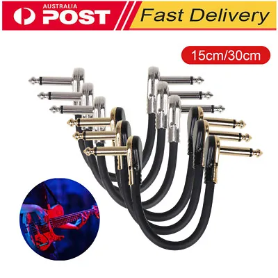 $21.81 • Buy 15CM/30CM Low Noise Guitar Patch Cable 6.35mm Right Angle Leads For Effect Pedal