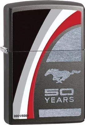 Zippo Ford Mustang 50 Years Anniversary Gray Dusk 28543 • $59.95