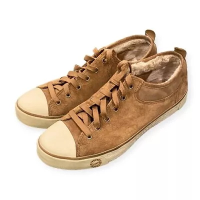 UGG Evera Suede Sheepskin Sneakers Women’s Style #1888 Chestnut Brown Size 8.5 • $39.95