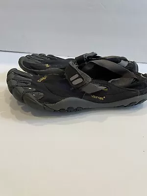 VIBRAM FiveFingers TrekSport W4485 Black Barefoot Shoes EUR 37 | US 6.5-7 • $24.99