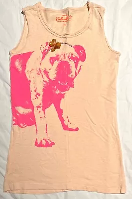 220194 Girls 12 JCrew CREWCUTS Collectible T Pink Bulldog Tank Top NWOT • $16.99