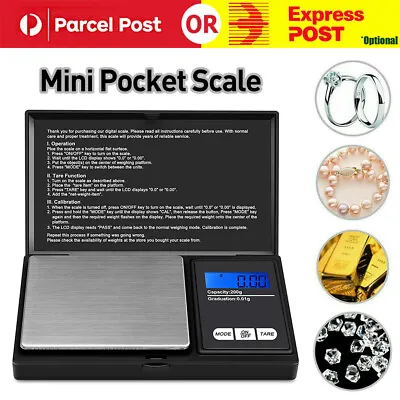 $13.81 • Buy Portable Pocket Electronic Scales Jewellery Gold Weighing Mini Digital Scale ABS