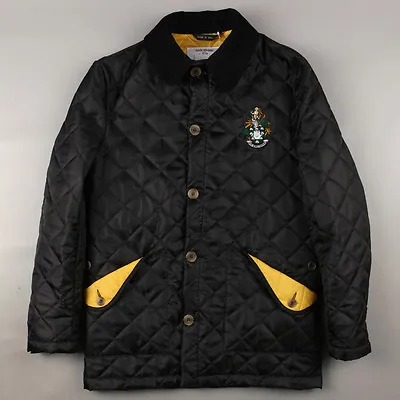 Jack Orton Contrast Black + Yellow Diamond Quilted Jacket Coat Mens Size Small  • £25.99