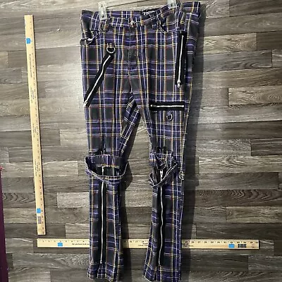 Vintage Tripp NYC Plaid Denim Pants Mens 38 Black Purple • $59.99