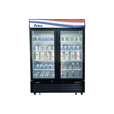 Atosa USA MCF8721ES 54  Two Section Glass Door Freezer Merchandiser In Black... • $4119