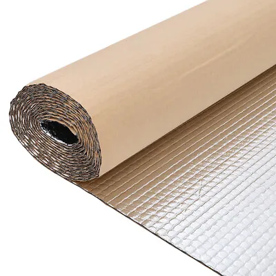 10m-50m Self-adhesive Aluminium Foil Foam Insulation Thermal Film Rolls Van Shed • £9.95
