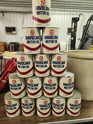 15 Total Vintage Texaco Havoline Motor Oil 1qt Can -all Empty  • £136.24