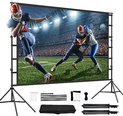 $143.32 • Buy Projector Screen With Stand, 150 Inch 16:9 Portable For Home Theater, Outdoor In