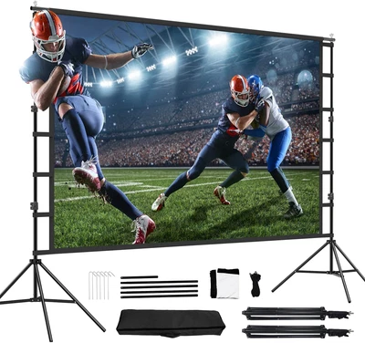$143.32 • Buy Projector Screen With Stand, 150 Inch 16:9 Portable For Home Theater, Outdoor In