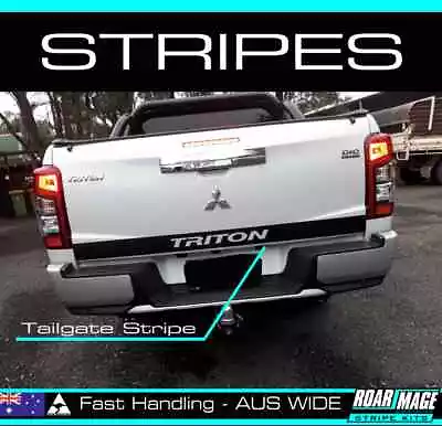 AM Triton TAILGATE Stripe Fit 2006-2023 MITSUBISHI  Sticker MQ MN MR 4x4 Lift • $59