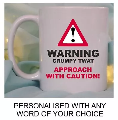 Funny Warning Grumpy Cow Git Knob Mug Funny Birthday Dad Work Secret Santa Gift • £10.95