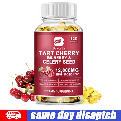 $13.09 • Buy Tart Cherry Extract 120 Veggie Caps 12000mg Strength 10:1 Extract Uric Acid