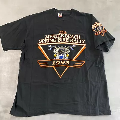 Vintage FOL Shirt XL Black Mhrtly Beach Bike Rally Motorcyle 90s Singles Stitch • $21.60