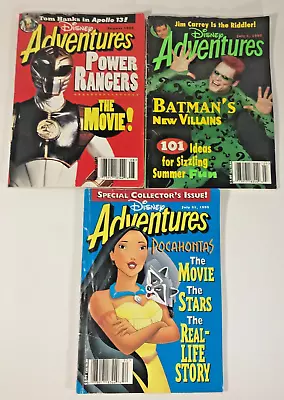 Lot Of 3 Vintage 1995 Disney Adventures Magazines July August Power Rangers Jim • $12.38