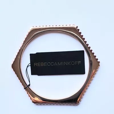 REBECCA MINKOFF Slim ROSE GOLD Geomtric Detail FASHION Bracelet O/S • $79.97