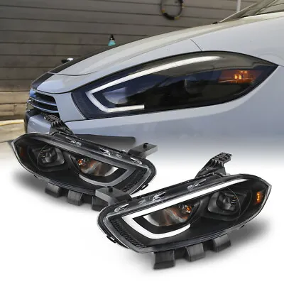 [TRON STYLE] Black NEON TUBE Headlight Lamp For 13-16 Dodge Dart Halogen Model • $299.95