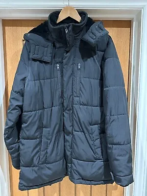 Boys/mens Hollister Black Long Line Puffer Coat/jacket Size L • £25