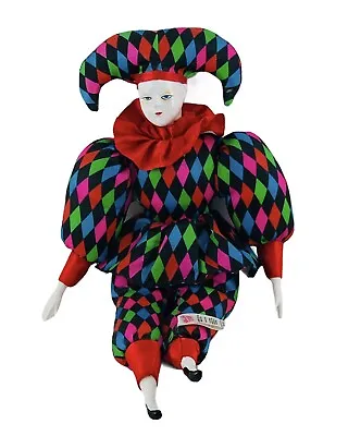 Sugar Loaf Mardi Gras Jester Doll Classic Harlequin Multicolor Toy Clown 17   • $26.04