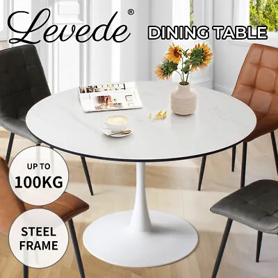 Levede Dining Table Kitchen 6 Person Marble Tulip Round Dinner Tables 120cm • $236.99