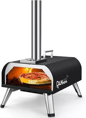 12  Pizza Oven Outdoor With 360° Auto Rotating Stone Wood Fired Portable Outdoor • $126.49