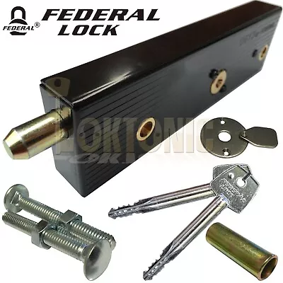 Federal Enfield Garage Door Locks Bolts R/H Or L/H Singles High Security MK5 • £22