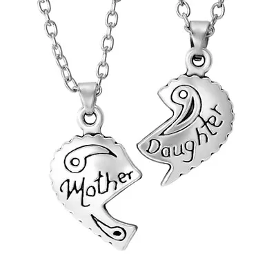  Mom Jewelry For Women Heart Stitching Necklace Daughter Mother And Child • $7.87