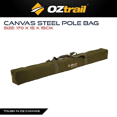 $38.90 • Buy Oztrail Canvas Steel Pole Bag 170 X 15 X 15cm Camping Tent Swag Carrybag Storage
